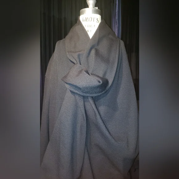 Vtg. Donna Karan 100% pure double sided wool knit shoulder pads cardigan coat L - Picture 2 of 16